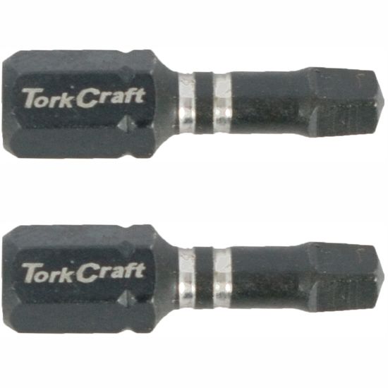 TORK CRAFT Impact Square Sq No.3 X 25mm Ins Bit 2/card Sq3