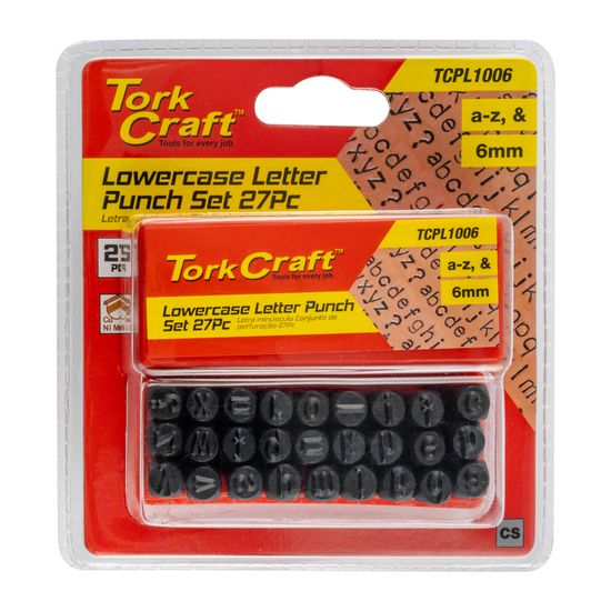 TORK CRAFT Letter Punch Set 6mm (a-z) Capital Black Finish
