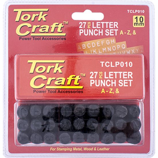 TORK CRAFT Letter Punch Set 10mm (a-z) Capital Black Finish