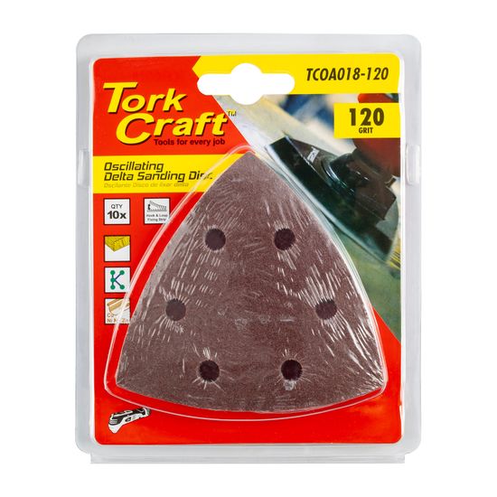 TORK CRAFT Oscillating Sandpaper A/o 93mm 10pc Delta Shape 120grit