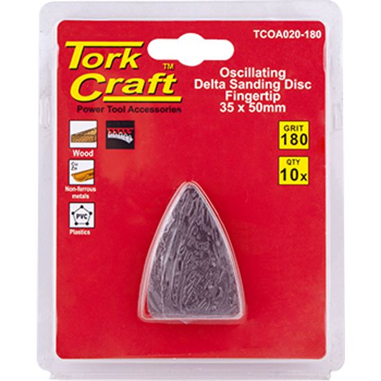 TORK CRAFT Oscillating Sandpaper A/o 35x50mm 10pc Fingertip 180grit