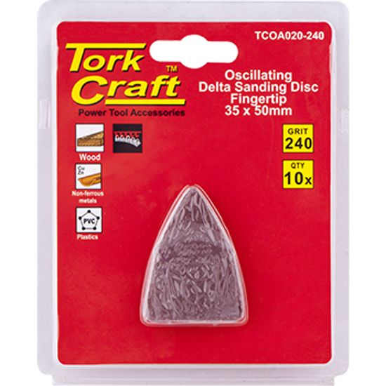 TORK CRAFT Oscillating Sandpaper A/o 35x50mm 10pc Fingertip 240grit