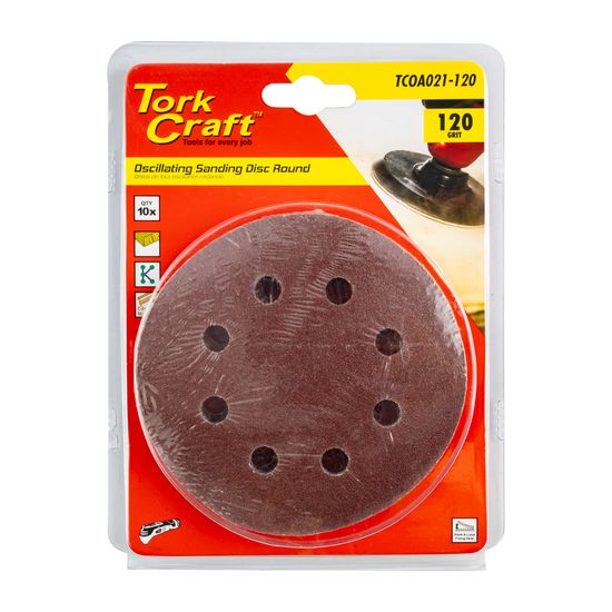 TORK CRAFT Oscillating Sandpaper A/o 115mm 10pc Round 120grit