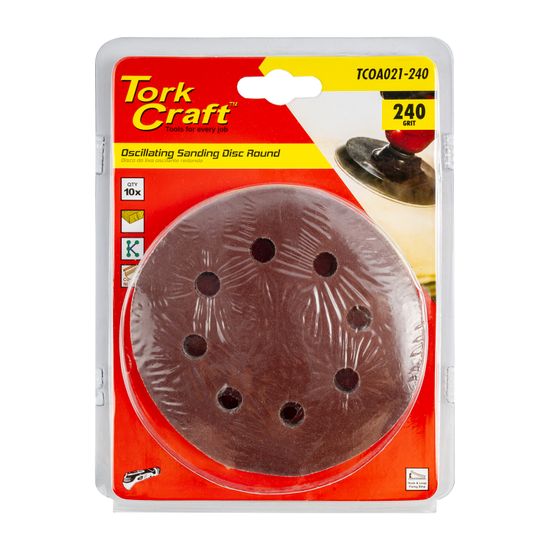 TORK CRAFT Oscillating Sandpaper A/o 115mm 10pc Round 240grit