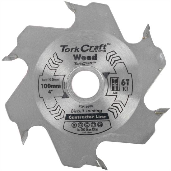 TORK CRAFT Blade Biscuit Joiner 100 X 6t 22.0mm Tct