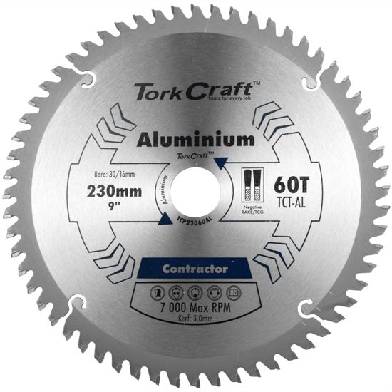 TORK CRAFT Blade Contractor Alum 230 X 60 30-16 Circular Saw Tct
