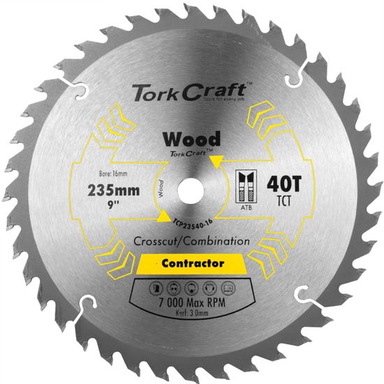 TORK CRAFT Blade Contractor 235 X 40t 16 Circular Saw Tct