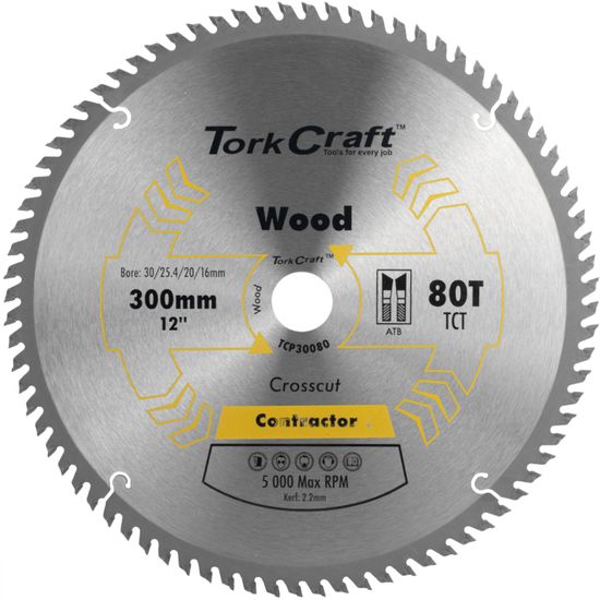 TORK CRAFT Blade Contractor 300 X 80t 30/1/20/16 Circular Saw Tct