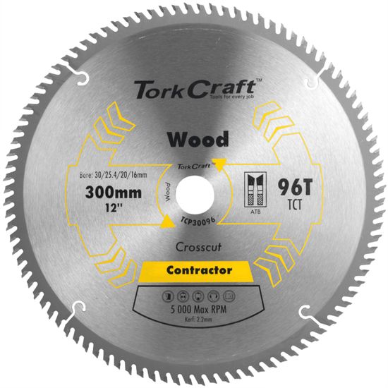 TORK CRAFT Blade Contractor 300 X 96t 30/1/20/16 Circular Saw Tct
