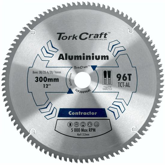 TORK CRAFT Blade Contractor Alum 300 X 96t 30/1/20/16 Circular Saw Tct