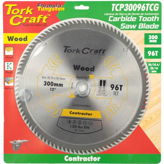 TORK CRAFT Blade Contractor 300 X 96t Tcg Pos.30/1/16 Circular Saw Tct