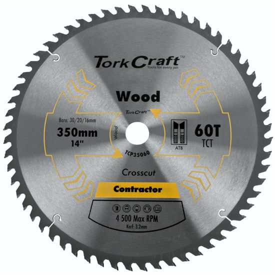 TORK CRAFT Blade Contractor 350 X 60t 30 Circular Saw Tct