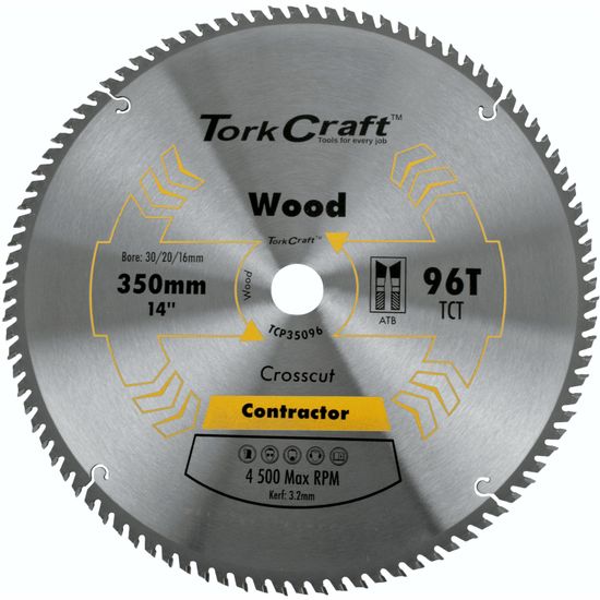TORK CRAFT Blade Contractor 350 X 96t 30/1 Circular Saw Tct