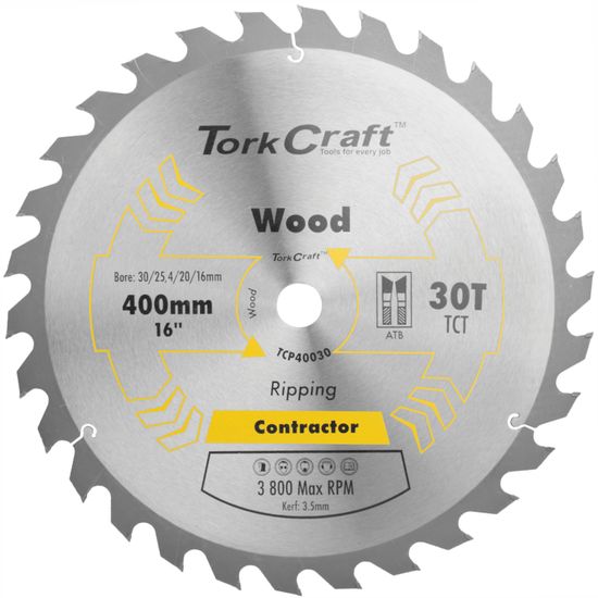TORK CRAFT Blade Contractor 400 X 30t 30/1 Circular Saw Tct