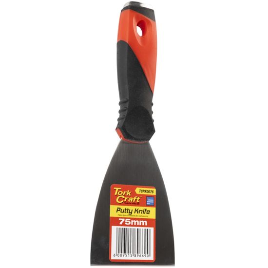 TORK CRAFT Putty Knife 75mm S/steel Blade Soft Grip Steel Cap