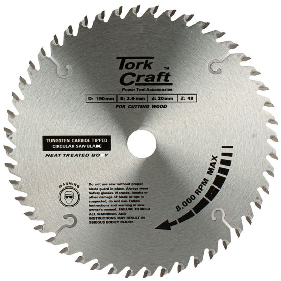 TORK CRAFT Blade Tct 190 X 48t 30/20/16 Tcg Positive Profesional Industrial