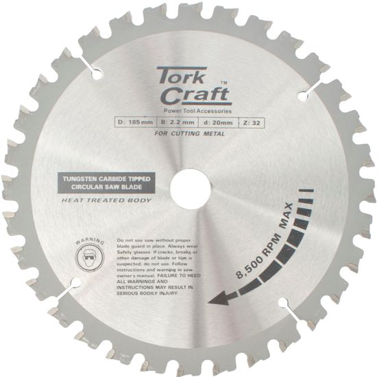 TORK CRAFT Tct Blade Steel Cutting. 185x32t 20/16