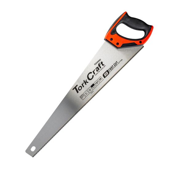 TORK CRAFT Hand Saw 550mm 7tpi 0.9mm Temp. Blade Abs Handle