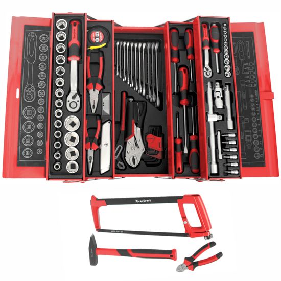 TORK CRAFT Tradesman Cantilever Tool Box 88pc 5 X Tray 468x200x203mm