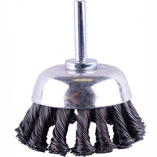 TORK CRAFT Wire Cup Brush Twisted Plain 65mm X 6mm Shaft Blister