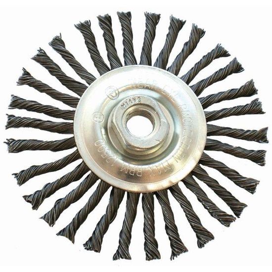 TORK CRAFT Wire Wheel Brush Single Section Twisted Plain 115mmxm14 Blister