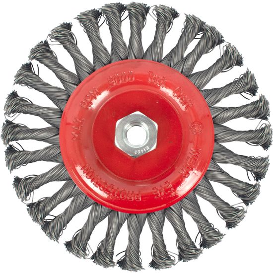 TORK CRAFT Wire Wheel Brush Single Section Twisted Plain 175mmxm14 Blister