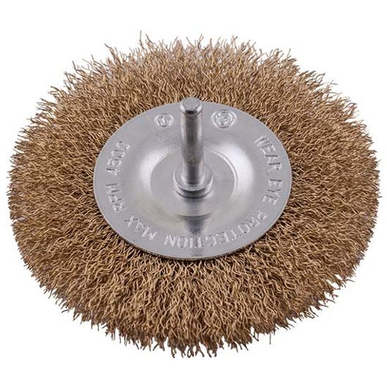 TORK CRAFT Wire Wheel Brush 100mm X 6mm Shaft Blister
