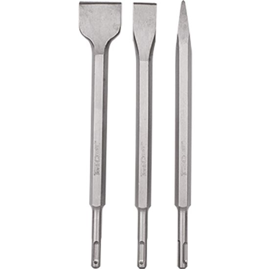 TORK CRAFT Sds Plus Chisel Set 3pce Pointed 14mm Flat 20mm Flat 40mm TORK CRAFT