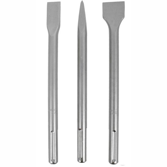 TORK CRAFT Sds Max Chisel 3pc Set 18x300mm Pointed 18x300x25mm Flat 18x300x40mm