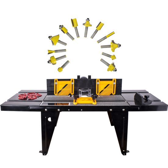TORK CRAFT Router Table Rt001 C/w 12pc 1/4 Shank Router Bit Set Dy012b Ag