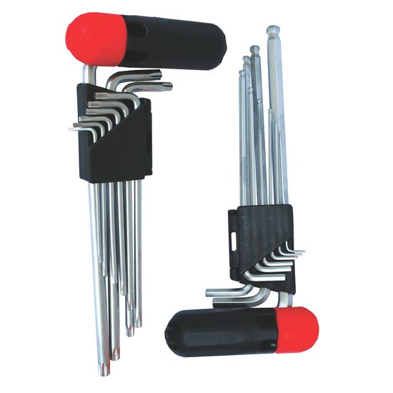 TORK CRAFT 9pc Allen Key Set Interc. Handle Ball Point Nt2125 C/w Torx Nt2126