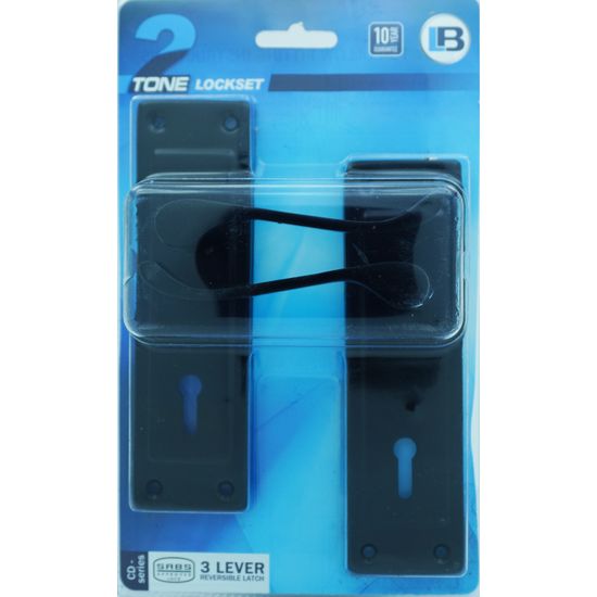 L&b Lockset Decorative 2tone 3 Lever Black Scroll 6 Inch