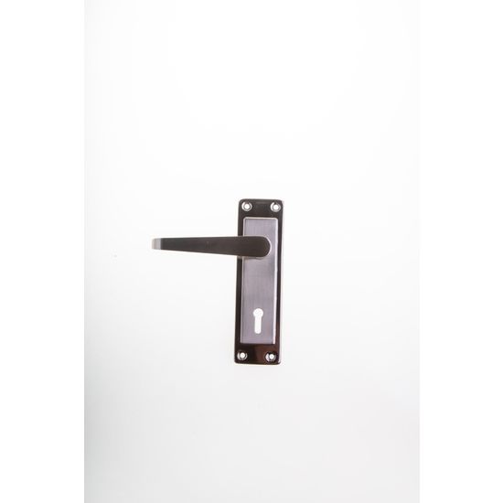 L&b Handle Decorative 2tone Key Black Nickel / Satin Nickel Straight 6 Inch