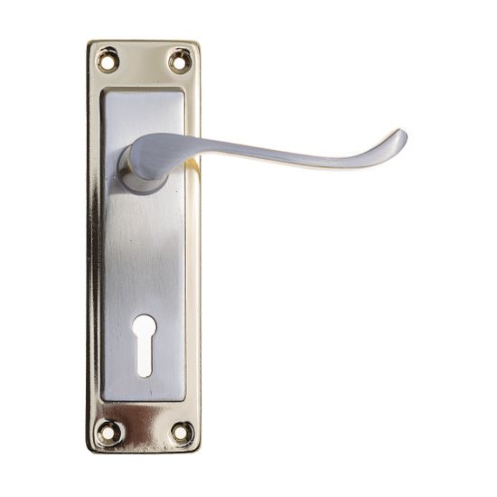 L&b Handle Decorative 2tone Key Black Nickel / Satin Nickel Scroll 6 Inch