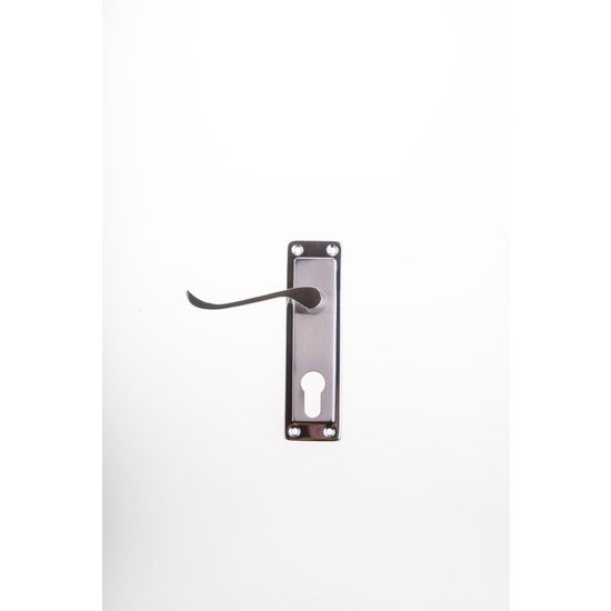 L&b Handle Decorative 2tone Cylinder Black Nickel / Satin Nickel Scroll 6 Inch