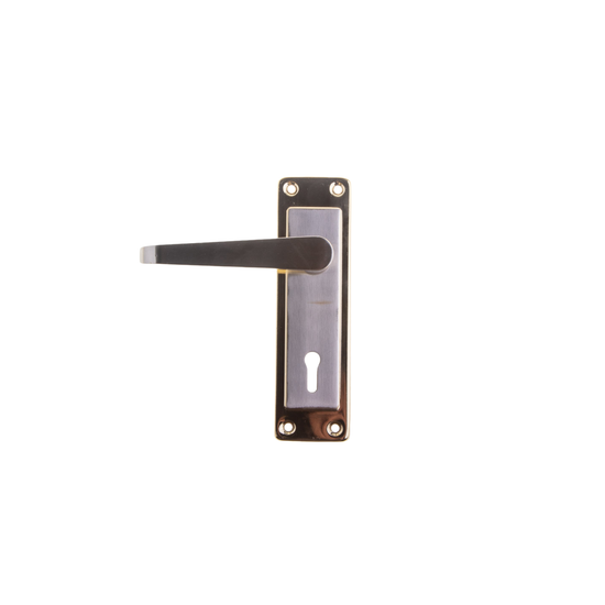 L&b Handle Decorative 2tone Key Brass Plated / Satin Nickel Straight 6 Inch