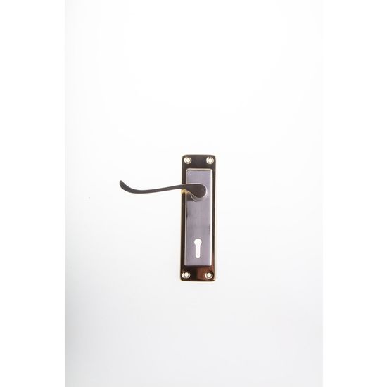 L&b Handle Decorative 2tone Key Brass Plated / Satin Nickel Scroll 6 Inch