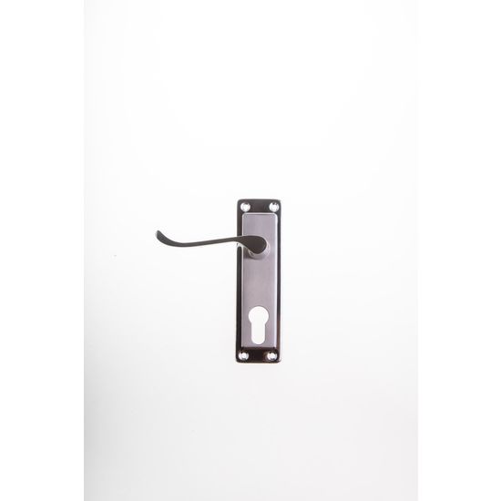 L&b Handle Decorative 2tone Cylinder Satin Nickel / Chrome Plated Scroll 6 Inch