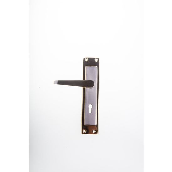 L&b Handle Decorative 2tone Key Brass Plated / Satin Nickel Straight 8 Inch