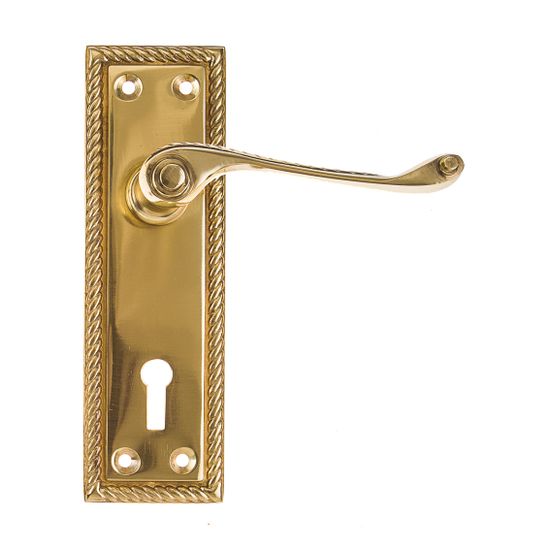 L&b Handle Decorative Georgian Key Brass Plated Scroll 6 Inch