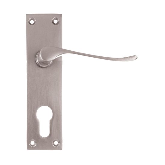 L&b Handle Decorative Victorian Cylinder Satin Nickel Plated Scroll 6 Inch