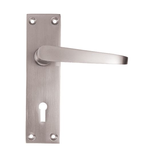 L&b Handle Decorative Victorian Key Solid Brass Satin Nickel Straight 6 Inch