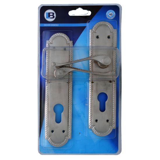 L&b Handle Decorative Georgian Cylinder Solid Brass Satin Nickel Scroll 8 Inch