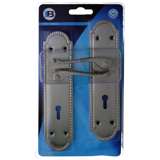 L&b Handle Decorative Georgian Key Satin Nickel Plated Scroll 8 Inch