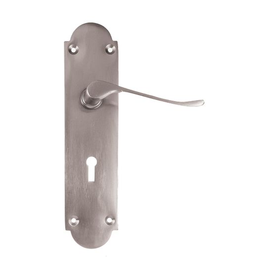 L&b Handle Decorative Victorian Key Solid Brass Satin Nickel Scroll 8 Inch