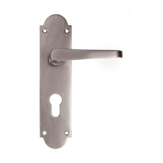 L&b Lockset Decorative Victorian Cylinder Satin Nickel Plated Straight 8 Inch