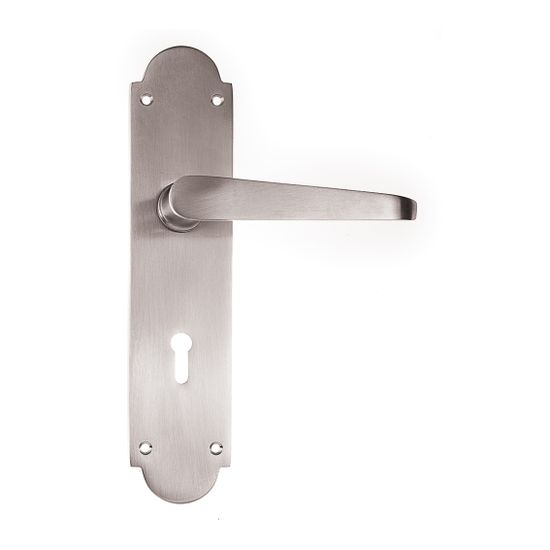 L&b Handle Decorative Victorian Key Satin Nickel Plated Straight 8 Inch