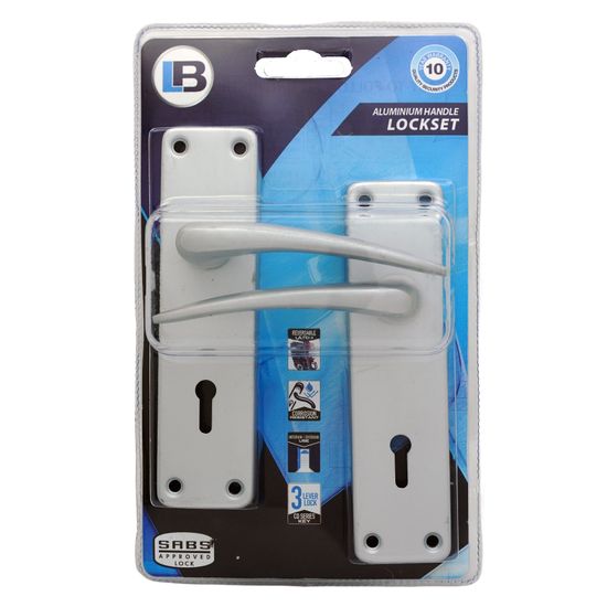 L&b Lockset Decorative 2293 3 Lever Aluminium 6 Inch