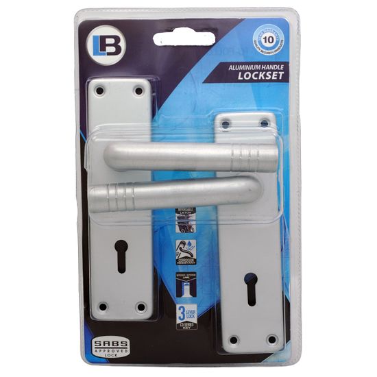 L&b Lockset Decorative 2294 3 Lever Aluminium 6 Inch