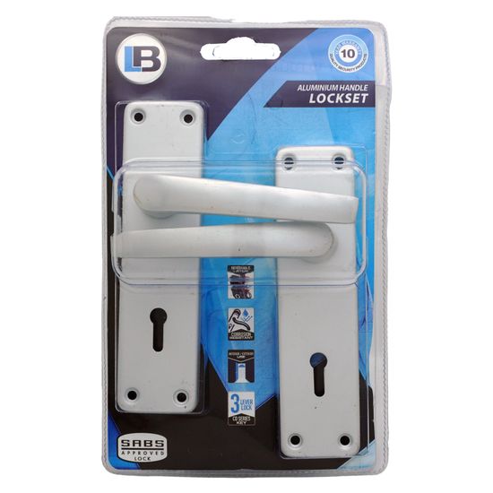 L&b Lockset Decorative 2296 3 Lever Aluminium 6 Inch